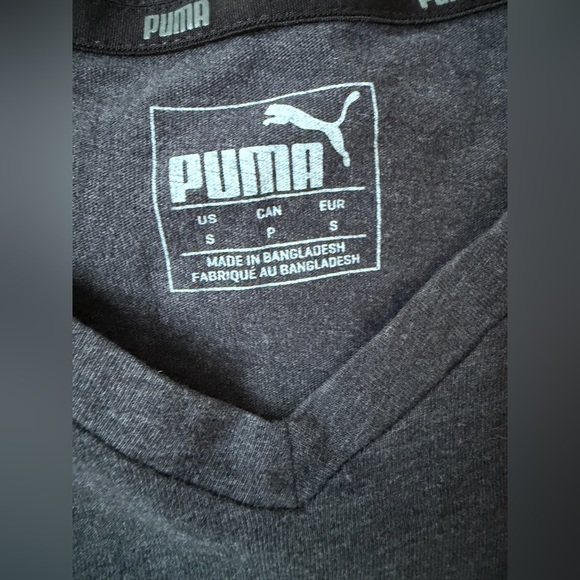 Puma Men’s  Gray V-Neck Short Sleeve Shirt - Picture 3 of 4